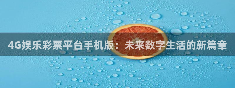 66彩神：4G娱乐彩票平台手机版：未来数字生活的新篇章